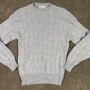 Vintage Lord Jeff Baggy Shag Sweater Men's Large Medium Blue Pink Wool Mohair